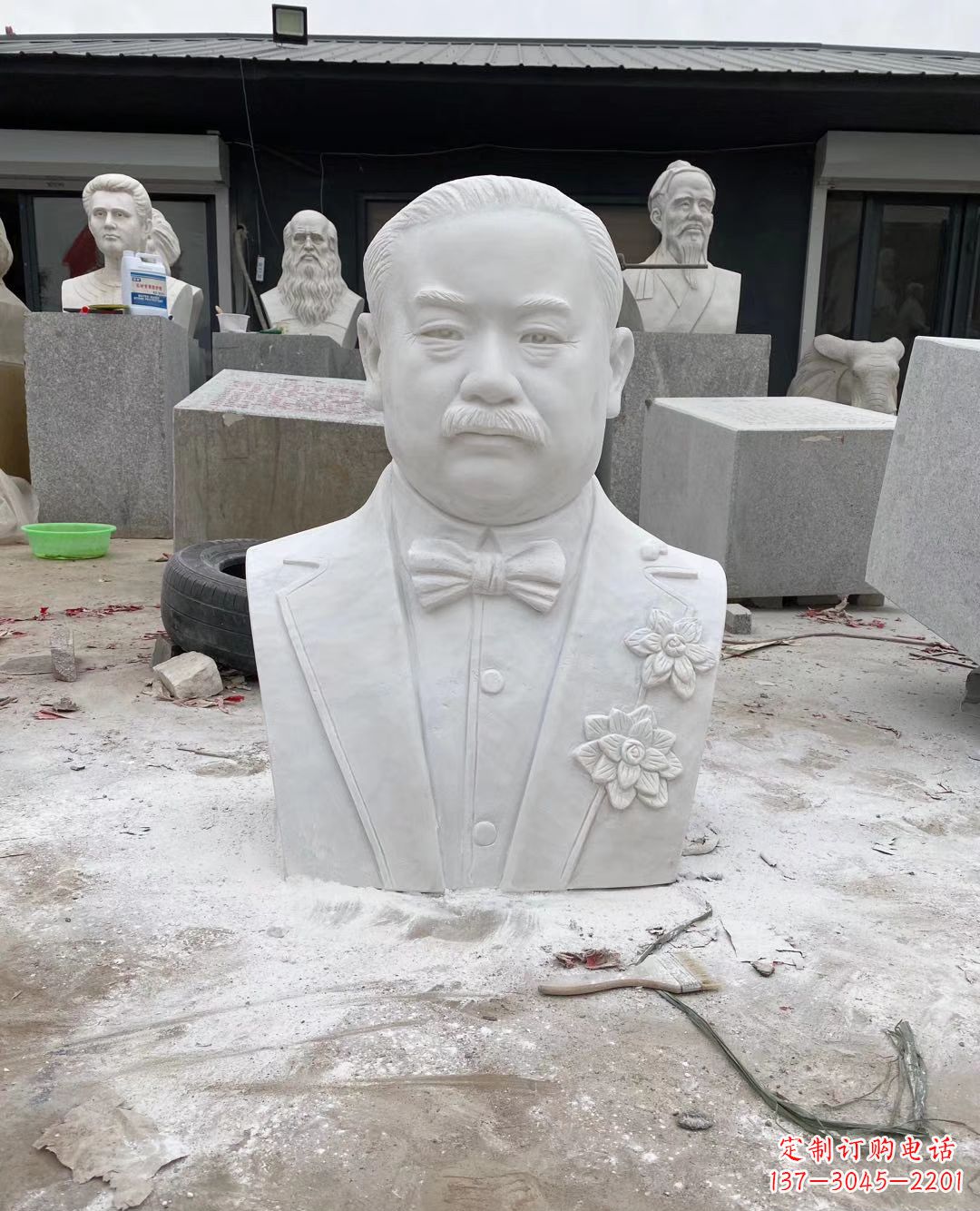 内江校园名人詹天佑头像石雕