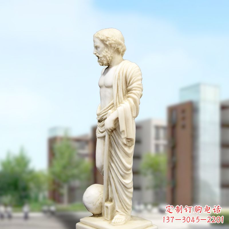 内江校园名人著名物理学家阿基米德石雕塑像