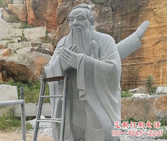 内江校园人物大理石孔子石雕