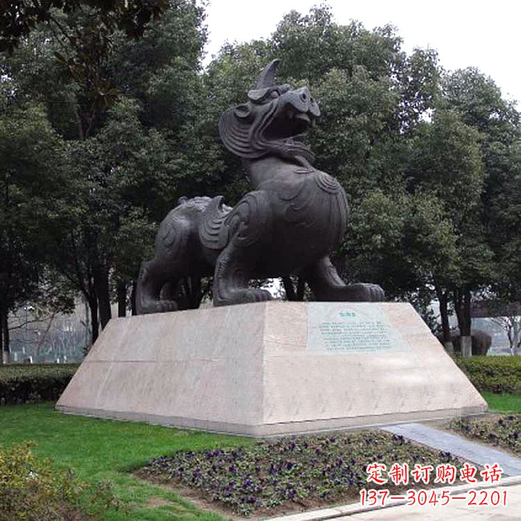 内江獬豸神兽雕塑-公园上古神兽景观雕塑