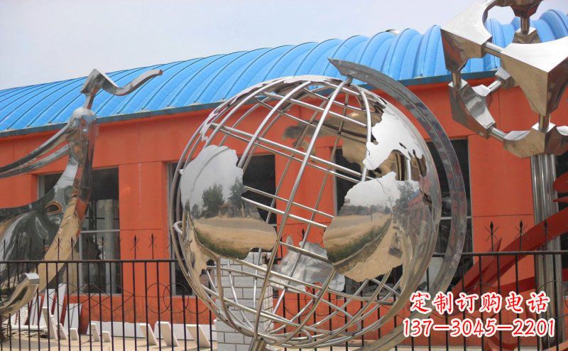 内江学校不锈钢地球仪雕塑