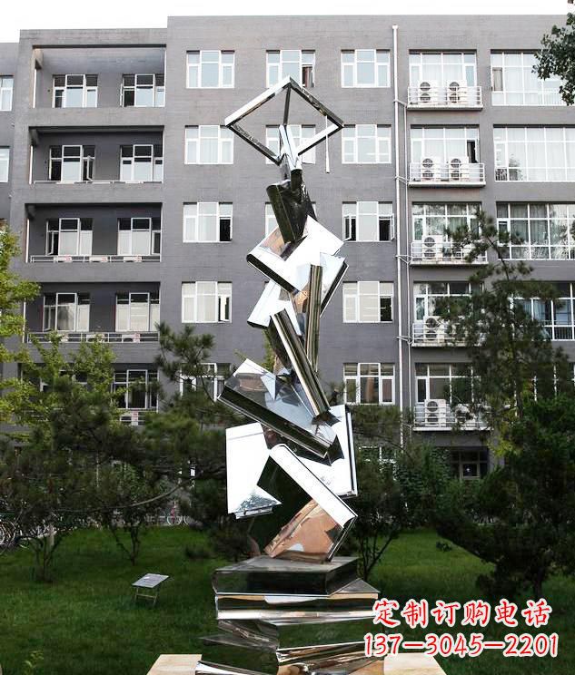 内江学校不锈钢书籍景观雕塑