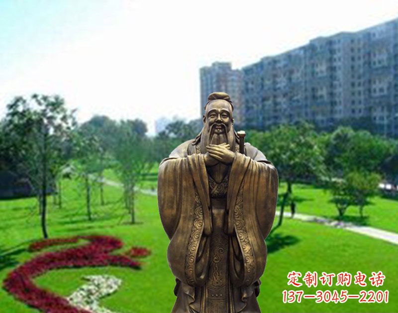 内江学校孔子行教像铜雕