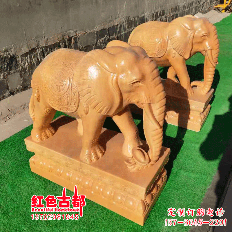内江银行门口的石雕大象
