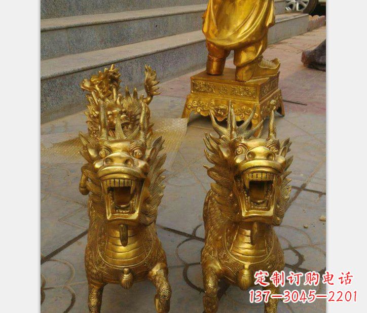 内江银行铜雕麒麟雕塑
