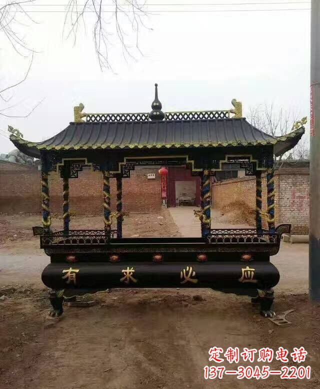 内江有求必应方形香炉铜雕
