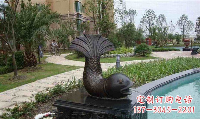 内江鱼式喷泉小区景观铜雕