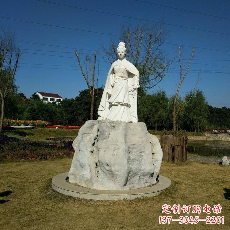 内江虞姬石雕塑-公园历史名人楚汉时期美女雕像