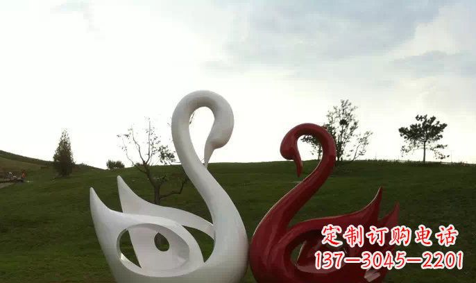 内江园林不锈钢抽象天鹅雕塑