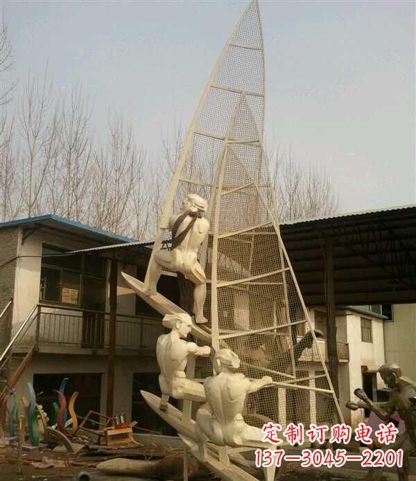 内江园林不锈钢帆船景观雕塑