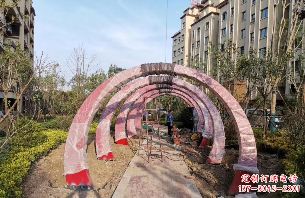 内江园林不锈钢拱门景观雕塑