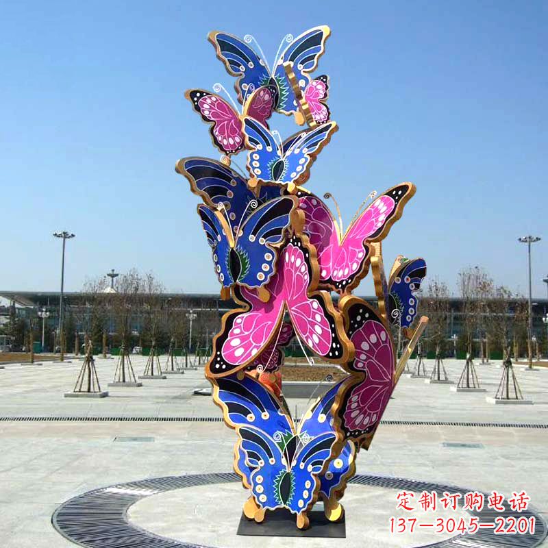 内江园林广场蝴蝶不锈钢动物景观雕塑