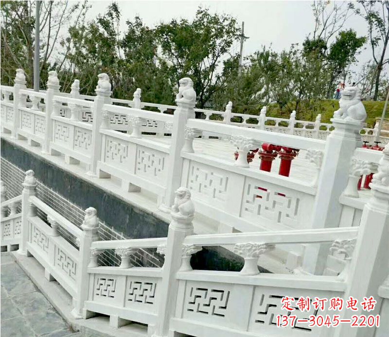 内江园林汉白玉栏板景观石雕 (2)
