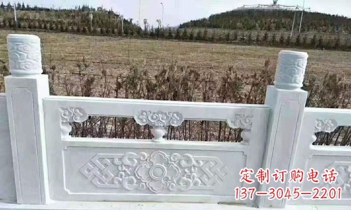 内江园林汉白玉石浮雕栏板 (4)