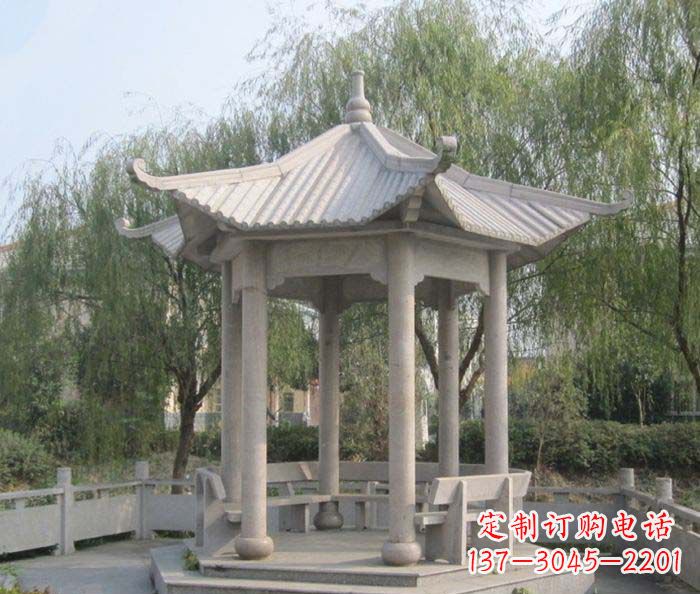 内江园林景观大理石凉亭石雕