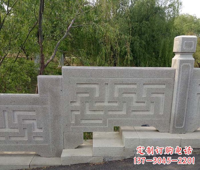 内江园林景观大理石桥栏板石雕 (7)