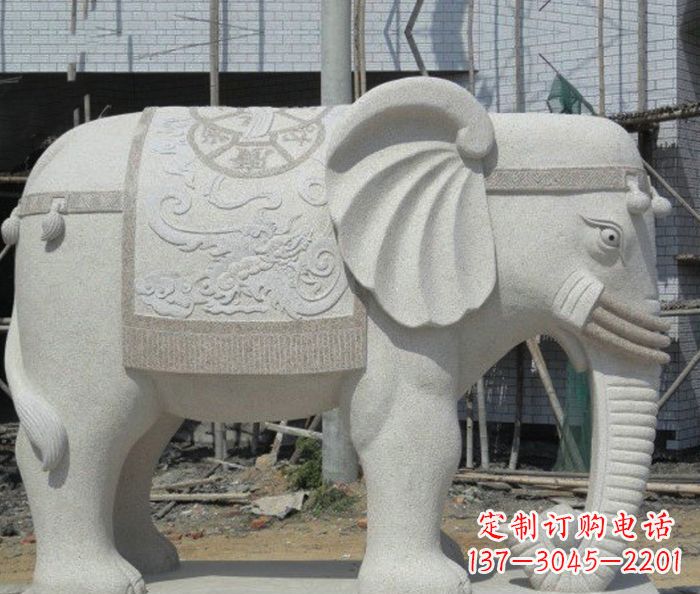 内江园林景观驮宝大象石雕 (2)