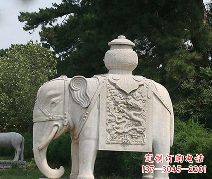 内江园林景观驮宝大象石雕
