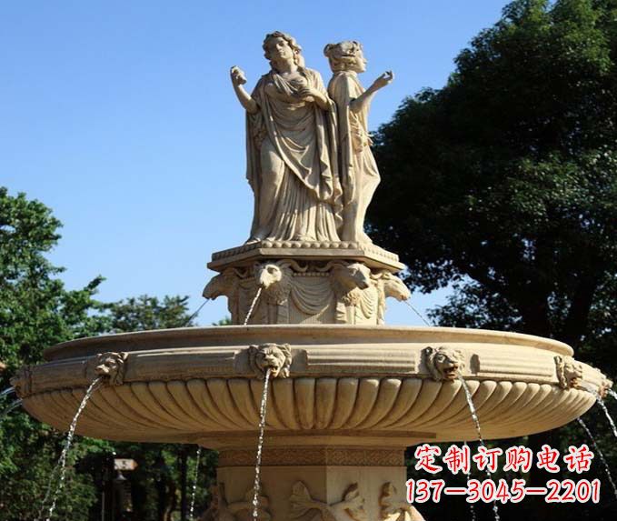 内江园林景观西方人物喷泉石雕