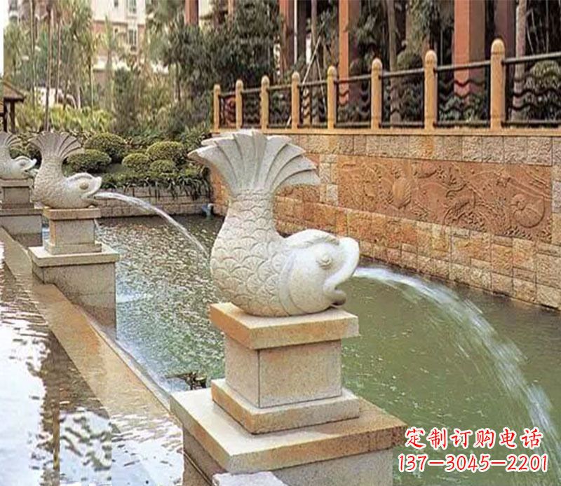 内江园林鲤鱼喷泉景观石雕