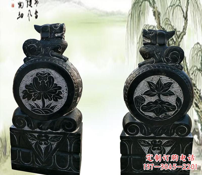 内江园林貔貅门墩石雕