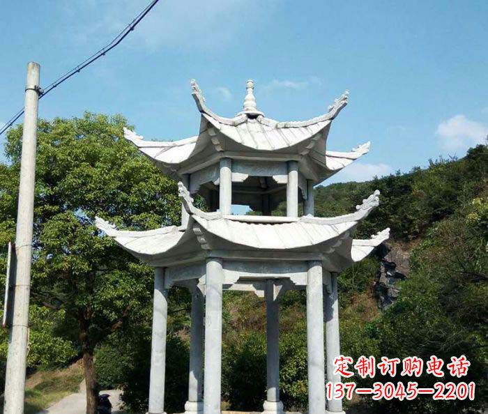 内江园林双层凉亭石雕