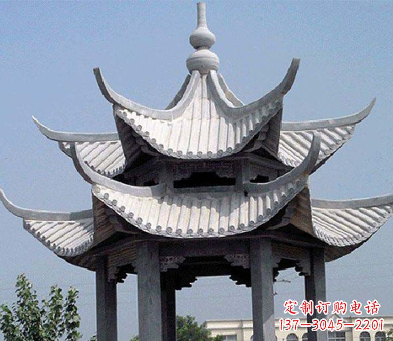 内江园林双层石凉亭景观石雕