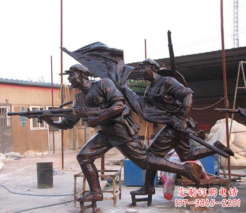 内江战士人物铜雕