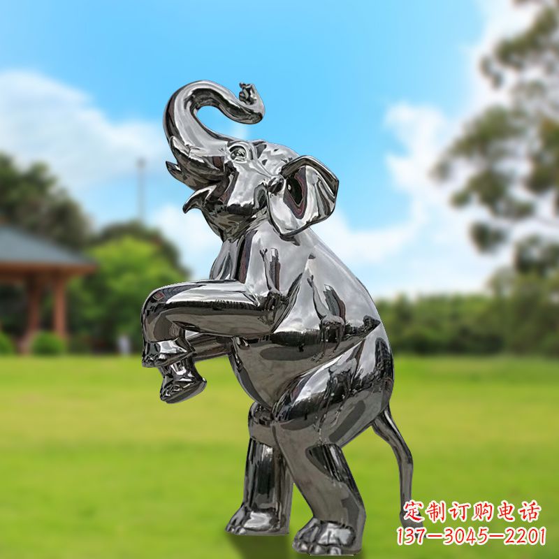 内江站立的不锈钢小象雕塑