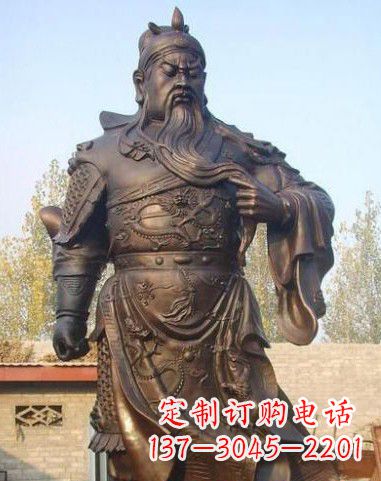 内江站立的关公铜像