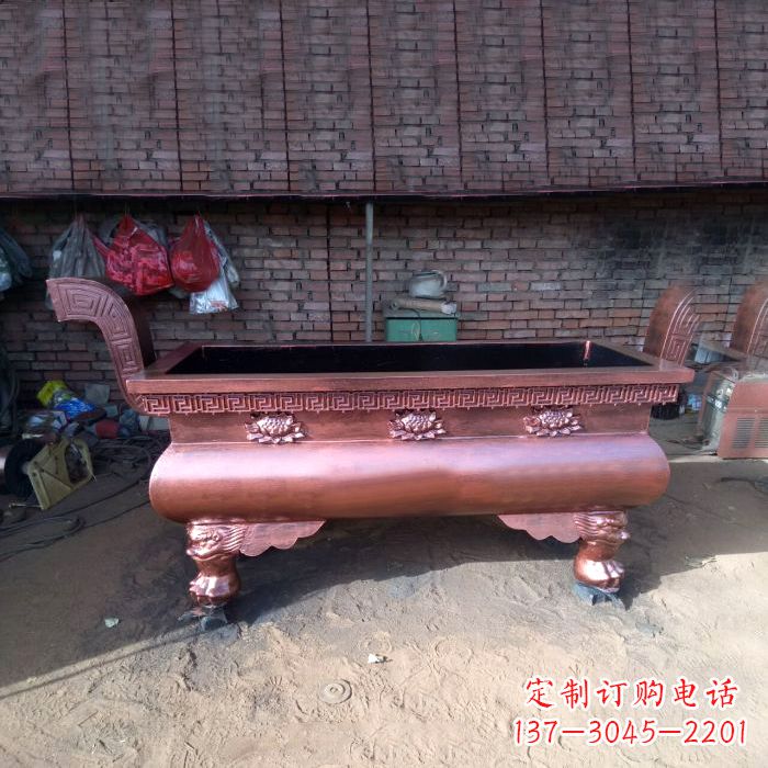 内江长方形铜香炉