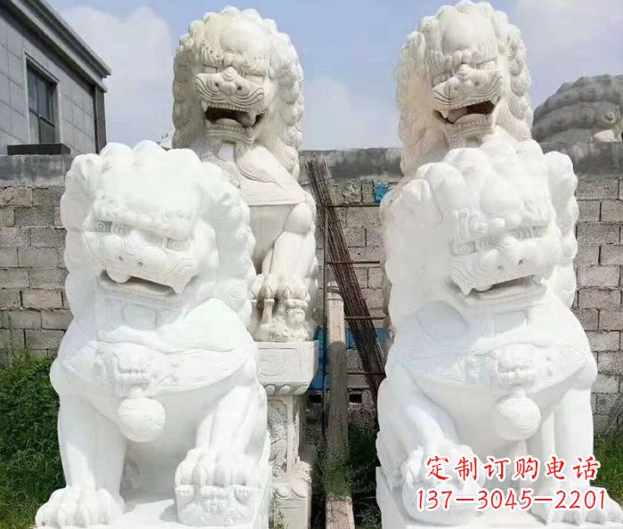 内江招财动物汉白玉狮子石雕
