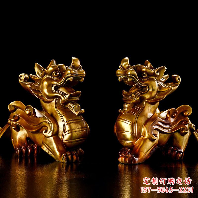 内江招财黄铜貔貅雕塑摆件