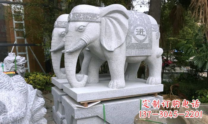 内江招财进宝大理石门口大象雕塑