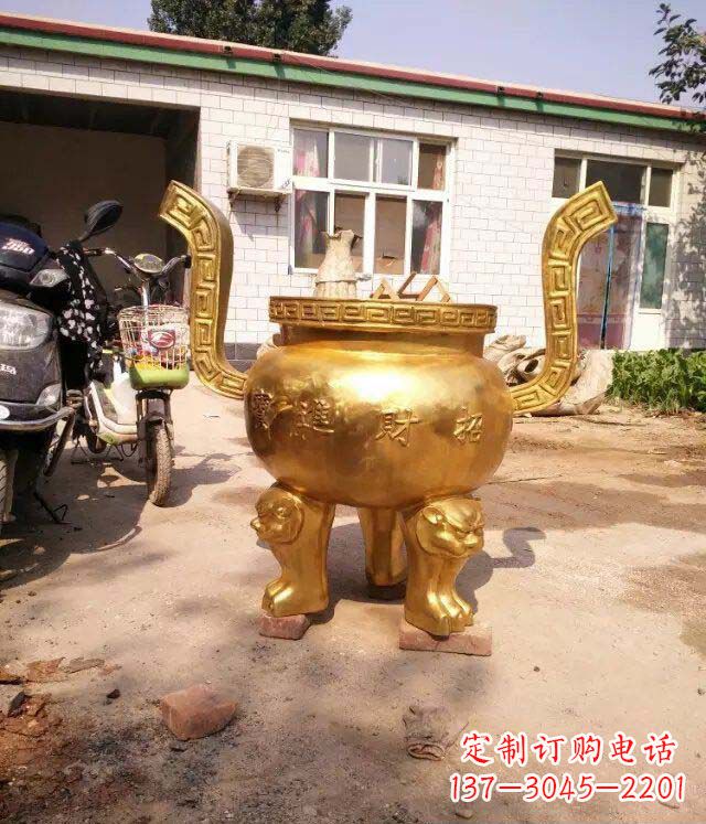 内江招财进宝香炉寺庙铜雕