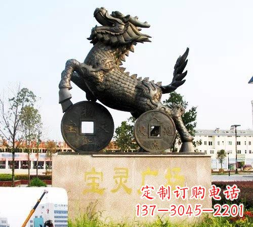 内江招财麒麟铜雕