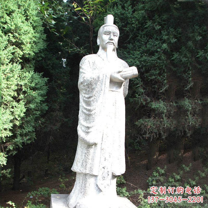 内江中国古代著名帝王汉文帝刘恒汉白玉石雕塑像
