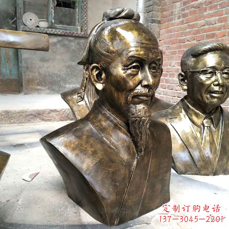 内江中国古代著名数学家祖冲之铸铜胸像雕塑