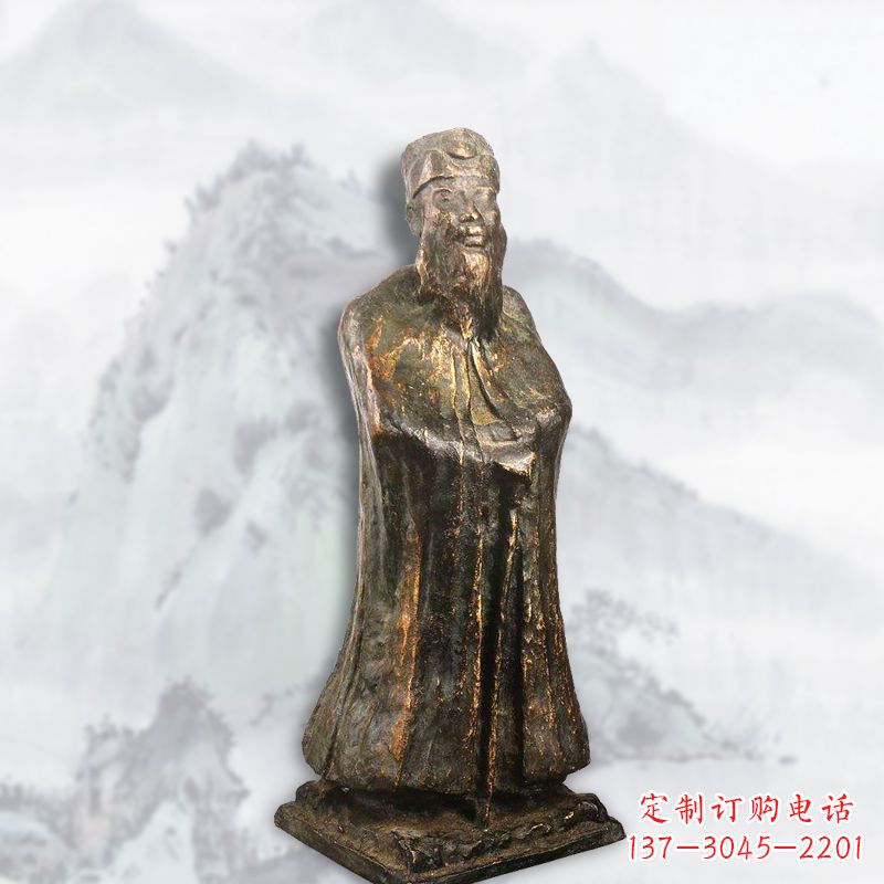 内江中国近代著名画家张大千铸铜雕塑