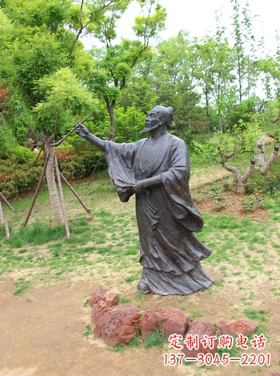 内江中国历史名人唐代著名绘画大师吴道子铜雕塑