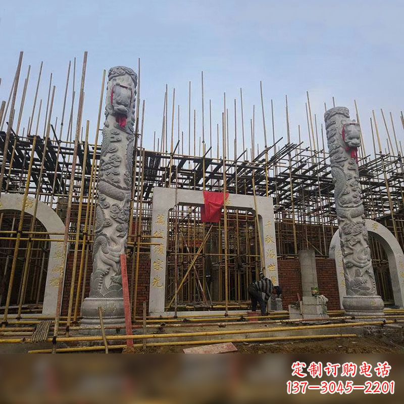 内江中国龙柱石雕