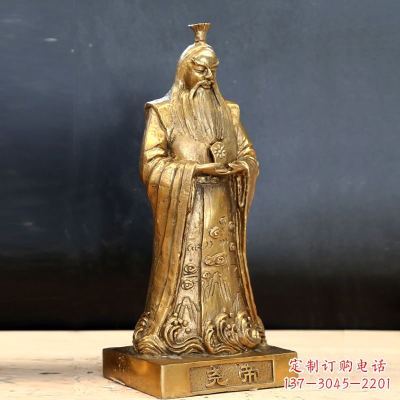 内江中国上古时期部落联盟首领尧帝铸铜雕像