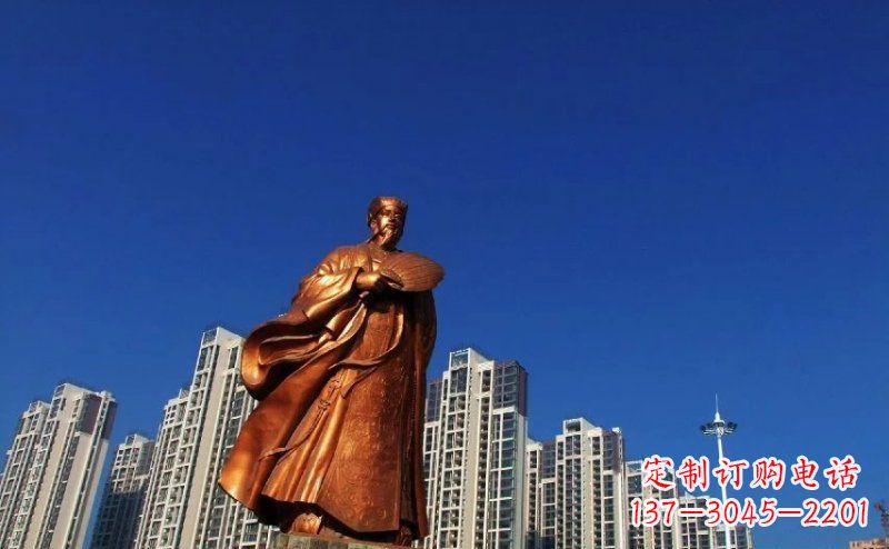 内江诸葛亮古代名人铜雕 (2)
