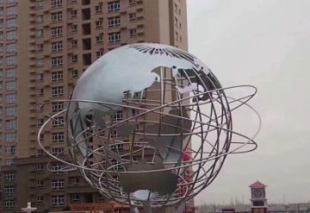 内江校园镂空不锈钢地球仪雕塑