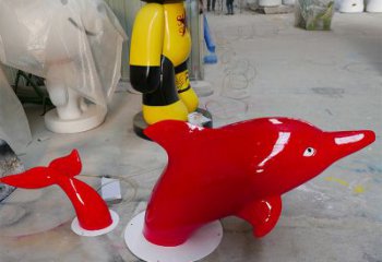 内江园林广场创意海豚入水出水雕塑摆件