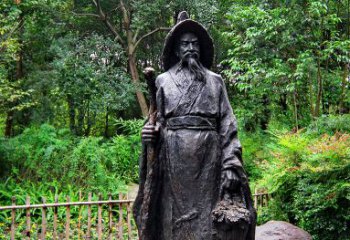 内江中国古代著名文学家东晋田园诗人陶渊明铜雕塑像