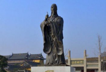 内江中国历史名人元末明初画家诗人倪瓒铜雕塑像