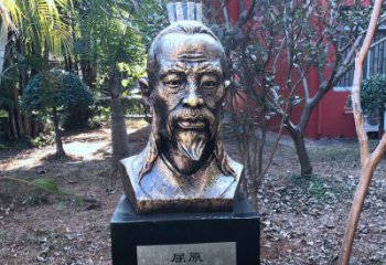 内江中国历史名人战国时期著名爱国诗人屈原铸铜头像雕塑