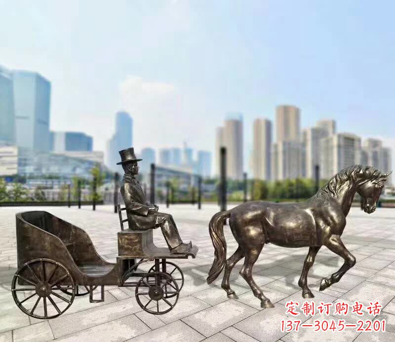 内江铸铜广场马车雕塑