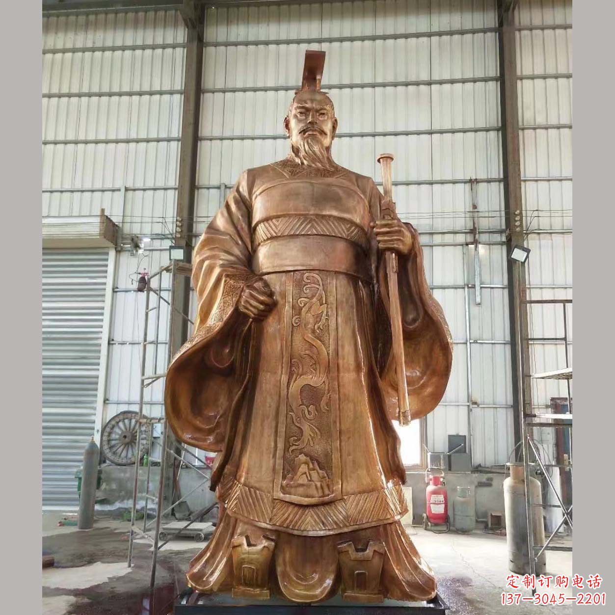 内江铸铜汉武帝雕塑
